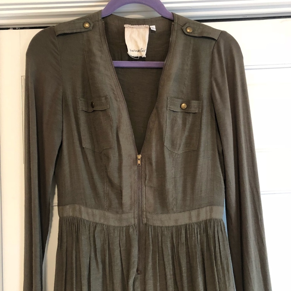 Anthropologie parameter olive green dress size 2